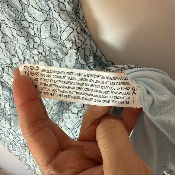 Forever 21 Lace Blue Babydoll Minidress Size M - Picture 4 of 6